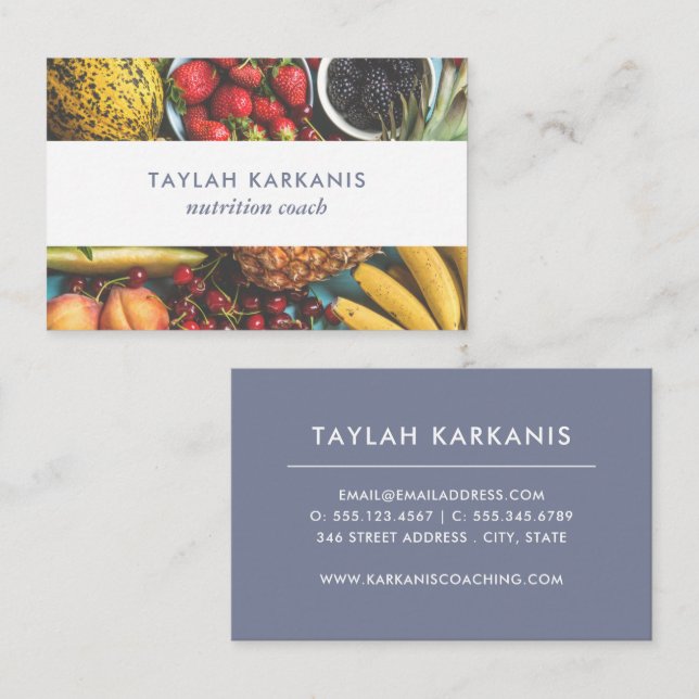 Cartão De Visita Fruta Colorida do Campo de Saúde (Frente/Verso)