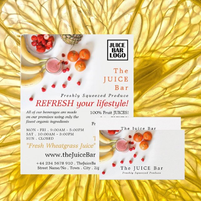 Cartão De Visita Fruta tropical, Bar de suco (Criador carregado)