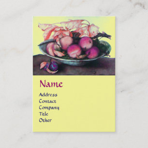 Cartão De Visita FRUTAS, ameixas e folhas amarelas da SEASON