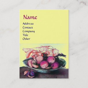 Cartão De Visita FRUTAS, ameixas e folhas amarelas da SEASON