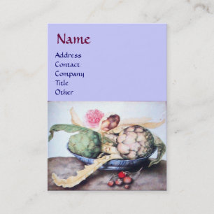 CARTÃO DE VISITA FRUTAS/ARTICHOKES DA SEASON, ROSA E ESTRAWBERRIES