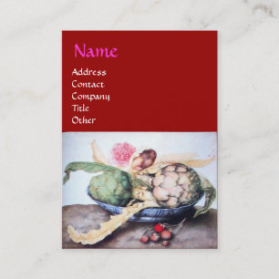 CARTÃO DE VISITA FRUTAS DA SEASON 4- ARTICHOKES, ROSA E STRAWBERRIE
