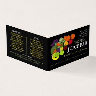 Cartão De Visita Frutas e produtos hortícolas, Bar de suco, detalha