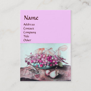 Cartão De Visita FRUTAS/STRAWBERRIES DA SEASON, PEARS Lilac Rosa