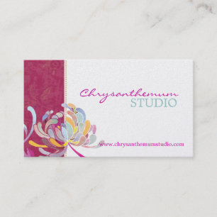 Cartão De Visita Fuchsia n White Sassy Yoga Studio