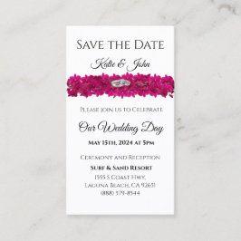 Cartão De Visita Fuchsia Orchids no White-Save the Date- Magnet