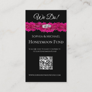 Cartão De Visita Fuchsia Orchids - We Do-Wedings-Registry-