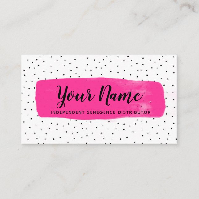 Cartão de visita fúcsia Flirty de LipSense (Frente)