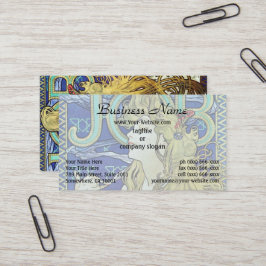 Cartão De Visita Fumaça Elegante, Trabalho de Alphonse Mucha Art No