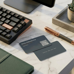 Cartão De Visita Fundador de Startup de Tecnologia de Código QR Mín