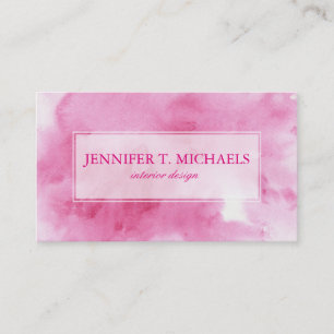 Cartão De Visita fundo cor-de-rosa da aguarela para o seu