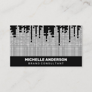 Cartão De Visita Fundo da Bar de som de pixel