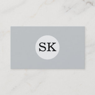 Cartão De Visita Fundo da Cinza do Círculo Branco do Monograma de 