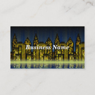 Cartão De Visita Fundo da skyline da cidade