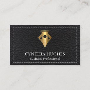Cartão De Visita Fundo de couro moldado Logotipo legal da Caneta