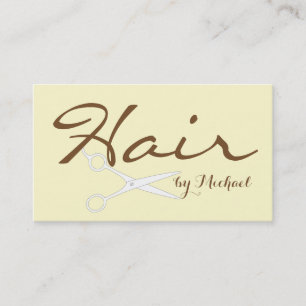 Cartão De Visita Fundo de Creme Elegante de Lista de Cabelos