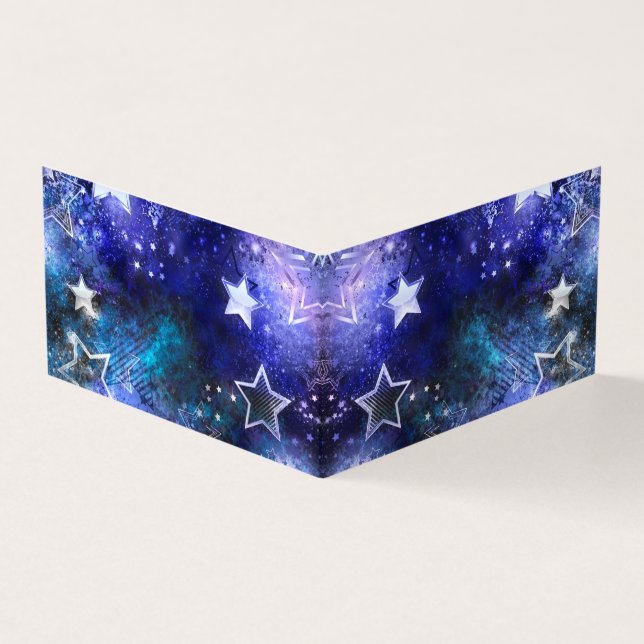 Cartão De Visita Fundo de Espaço com Estrelas (Exterior)