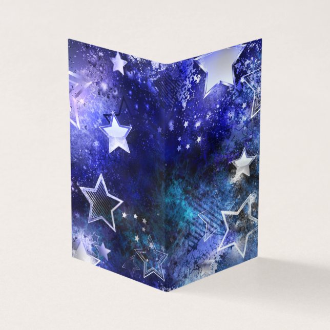 Cartão De Visita Fundo de Espaço com Estrelas (Exterior)