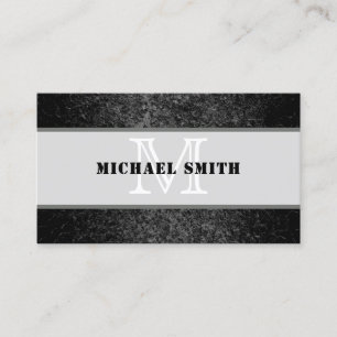 Cartão De Visita Fundo de Grunge Preto Moderno do Monograma