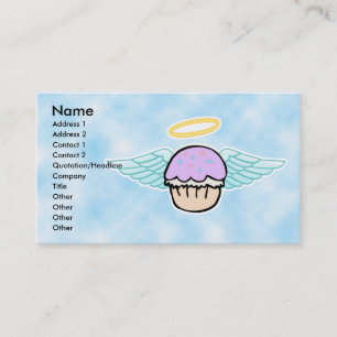 Cartão De Visita fundo de nuvem, anjo de cupcake sem texto, Nome, .