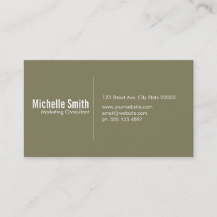 Cartão De Visita Fundo de oliveira com linha divisória
