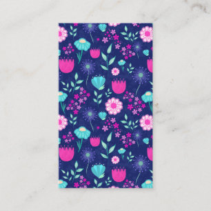 Cartão De Visita Fundo de padrão floral fofo