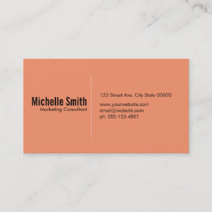 Cartão De Visita Fundo de salmão com linha divisória