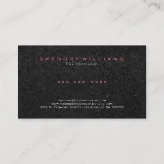 Cartão De Visita Fundo de textura Impressão de pedra preta