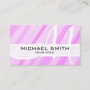 Cartão De Visita Fundo do Abstrato cor-de-rosa moderno monograma