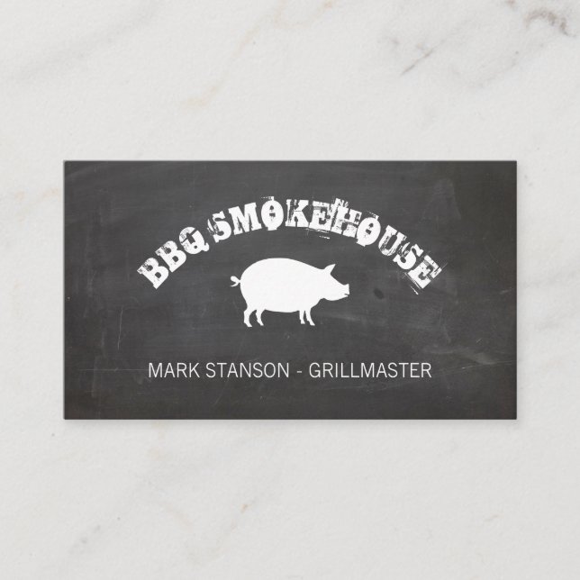 Cartão De Visita Fundo do churrasco / Suíno / Giz (Frente)