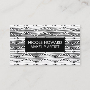 Cartão De Visita Fundo do padrão de Boho moderno