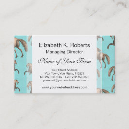 Cartão De Visita Fundo espanhol de galope do Aqua dos garanhões