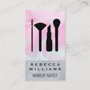 Cartão De Visita Fundo Líquido de Pastel Conjunto De Maquiagem Da