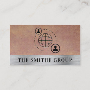 Cartão De Visita Fundo Metálico do Ícone de Comunicação de Rede