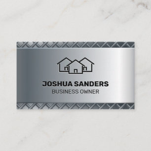 Cartão De Visita Fundo Metálico   Ícone Homes