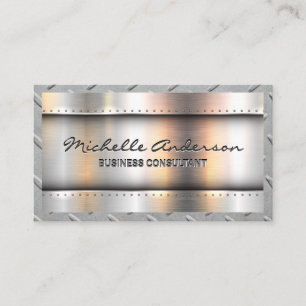 Cartão De Visita Fundo Metálico   Rivetes Metálicos   Borda de a