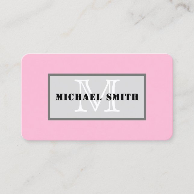 Cartão De Visita Fundo Monograma de algodão doce (Frente)