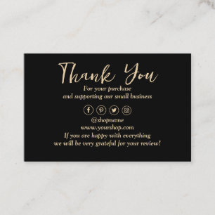 Cartão De Visita Fundo Negro Obrigado