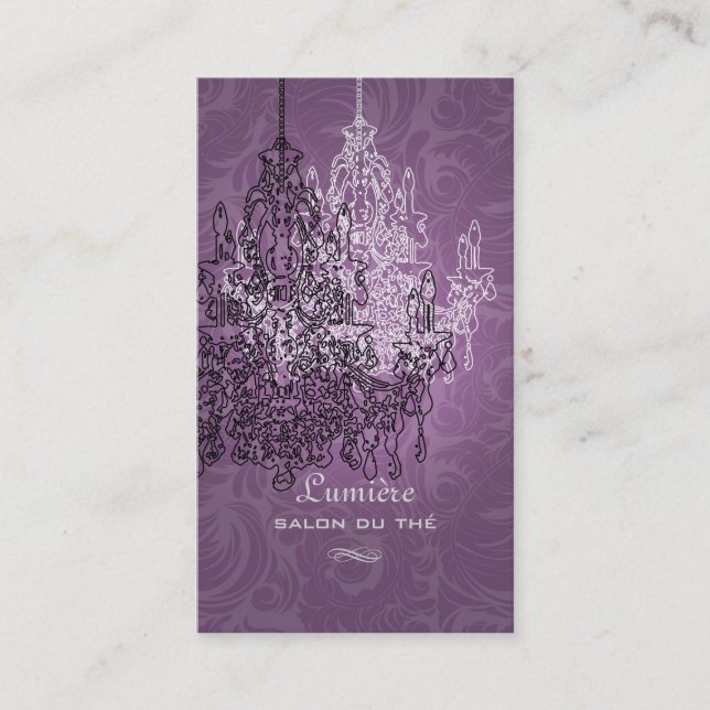 Cartão De Visita Fundo PixDezines Black+White Chandelier/DIY (Frente)