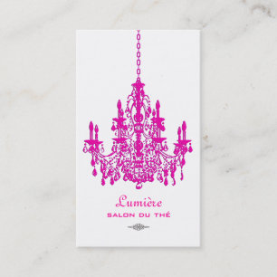 Cartão De Visita Fundo PixDezines Pink+White Chandelier/DIY
