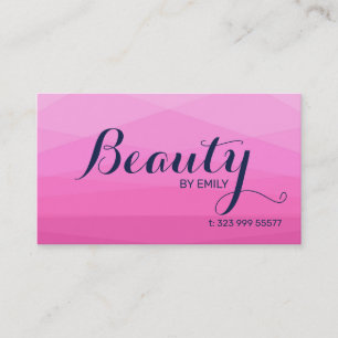 Cartão De Visita Fundo Poligonal Rosa