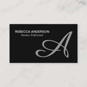 Cartão De Visita Fundo preto das cinzas   do roteiro do monograma