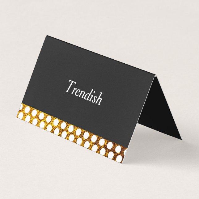 Cartão De Visita Fundo Preto do Bolinhas Dourado (Frente)