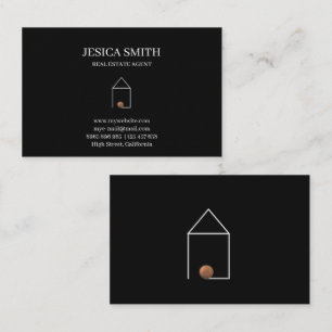 Cartão De Visita Fundo preto   Imóveis Modernos