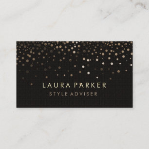 Cartão De Visita Fundo preto subtil do falso do brilho elegante