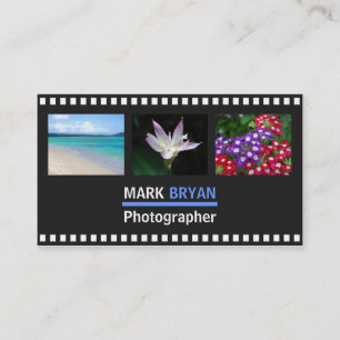 Cartão De Visita Fundo Simples de Faixa de Filme para Fotógrafo