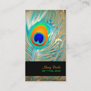 Cartão De Visita Fundo vintage/peacock+filigree da PixDezines