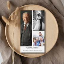 Funeral 3 Photo Sympathy Memorial Prayer