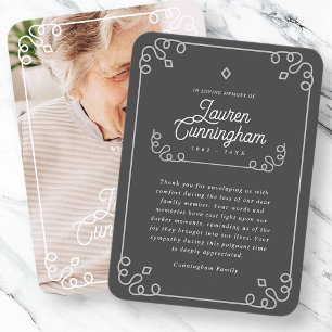 Cartão De Visita Funeral Simples Preto e Branco Moderno Obrigado