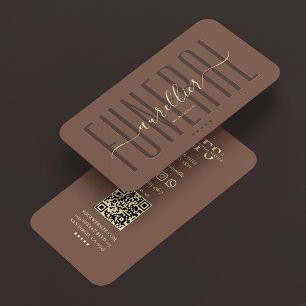 Cartão De Visita Funerária Minimal Mortuário Cemitério Marrom